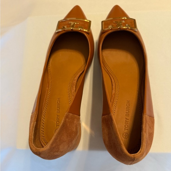 Tory Burch Gigi 55mm Pointy Toe Pump Calf Leather Silk Suede Size 7 - Picture 6 of 12